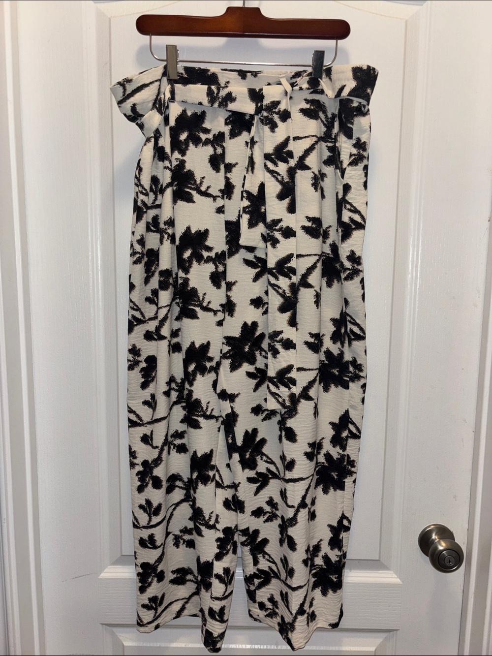 Jules & Leopold Black and White Wide Leg Floral Pants NWT Size XL